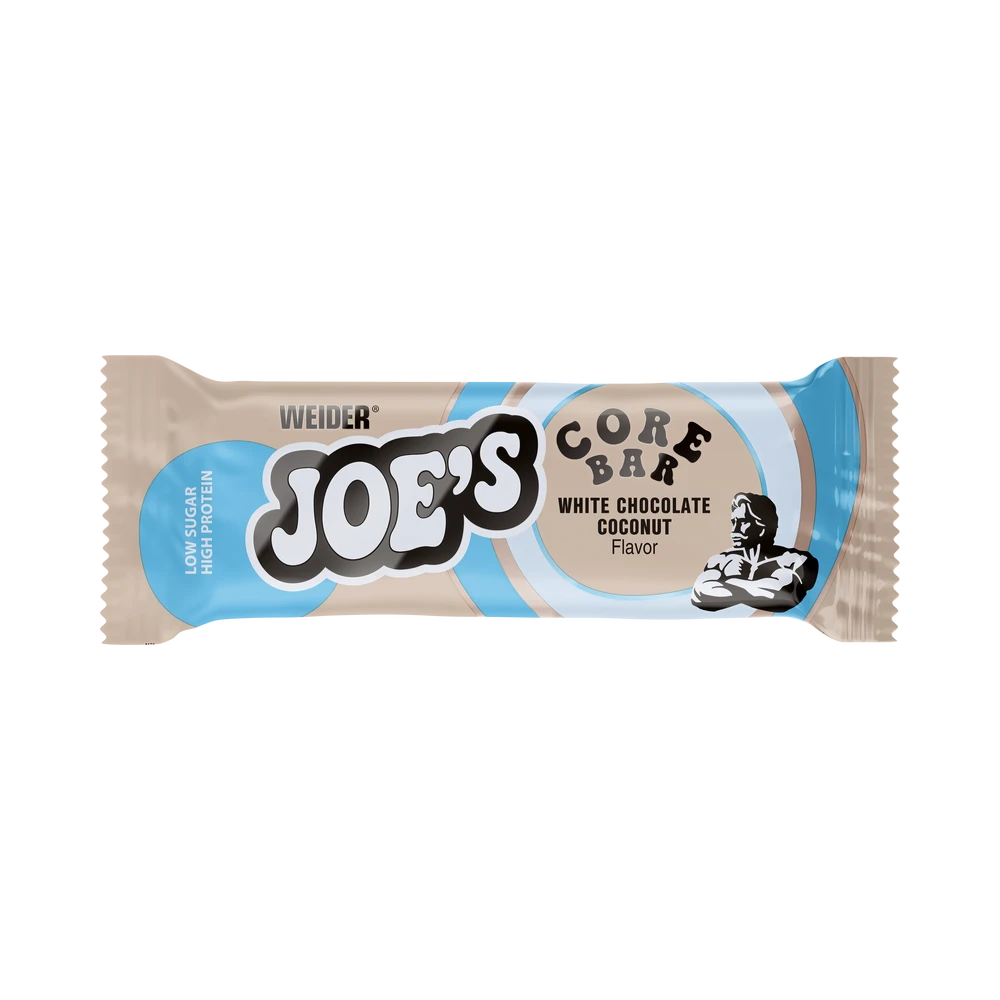 weider-joe`s core bar-white chocolate coconut-45g baton proteic weider joe`s core bar white chocolate coconut 45g