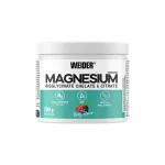 magneziu bisglicinat si citrat pulbere weider magnesium powder cu aroma de berry 200g
